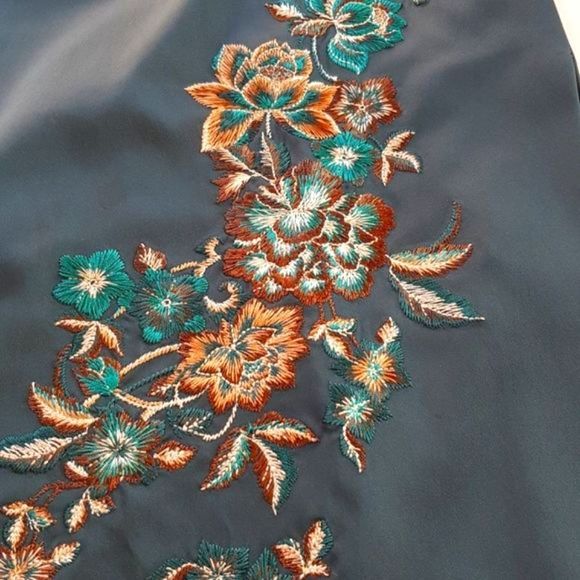 NEXT Tailored By. 🌻NWOT🌻 STUNNING Teal Embroidered SKIRT *UK Size 14 /Medium - Picture 3 of 14